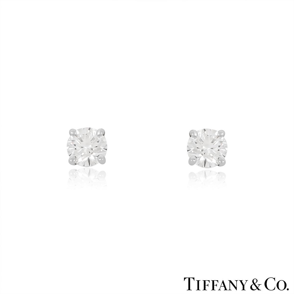 Tiffany  Co Diamond Studs 1 Carat I Color VS1 Clarity and 1 Carat I  Color VS2 Clarity  Worlds Best